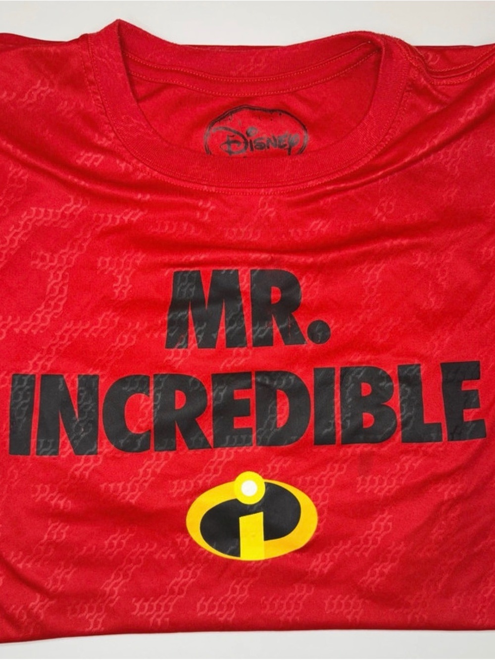 Disney Red Mr. Incredible Graphic Tee with Iconic Emblem